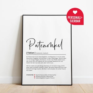 godfather definition | Personalized Poster | Godfather | Uncle | Baptism | Godfather | Gift | birthday | Christmas | Thank you | dictionary