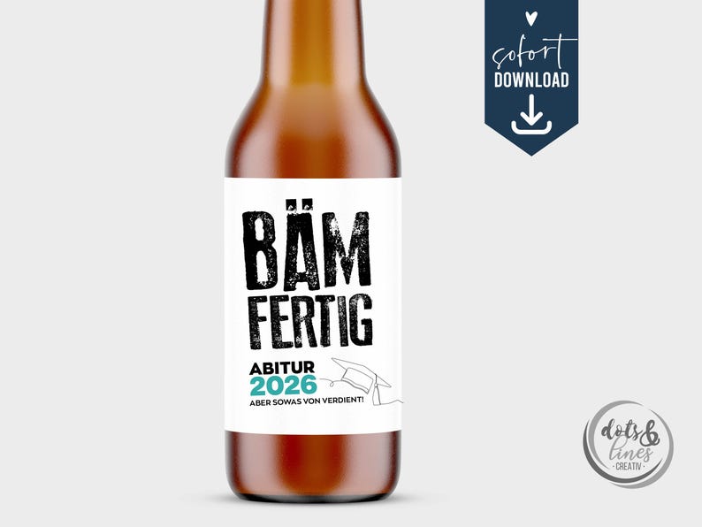 High School Graduation 2026 BAM Finished, Bottle Label, Wine Label ...