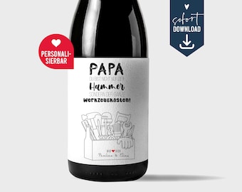 Dad, you're awesome! Personalized gift: wine label, beer label, beer bottle, Father's Day, birthday, Christmas present, digital