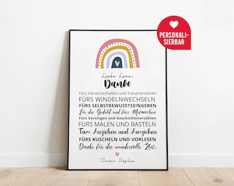 Farewell & thank you for childminder | Personalized poster | Gift | Kindergarten, nursery, educator, mom, grandma, say thank you