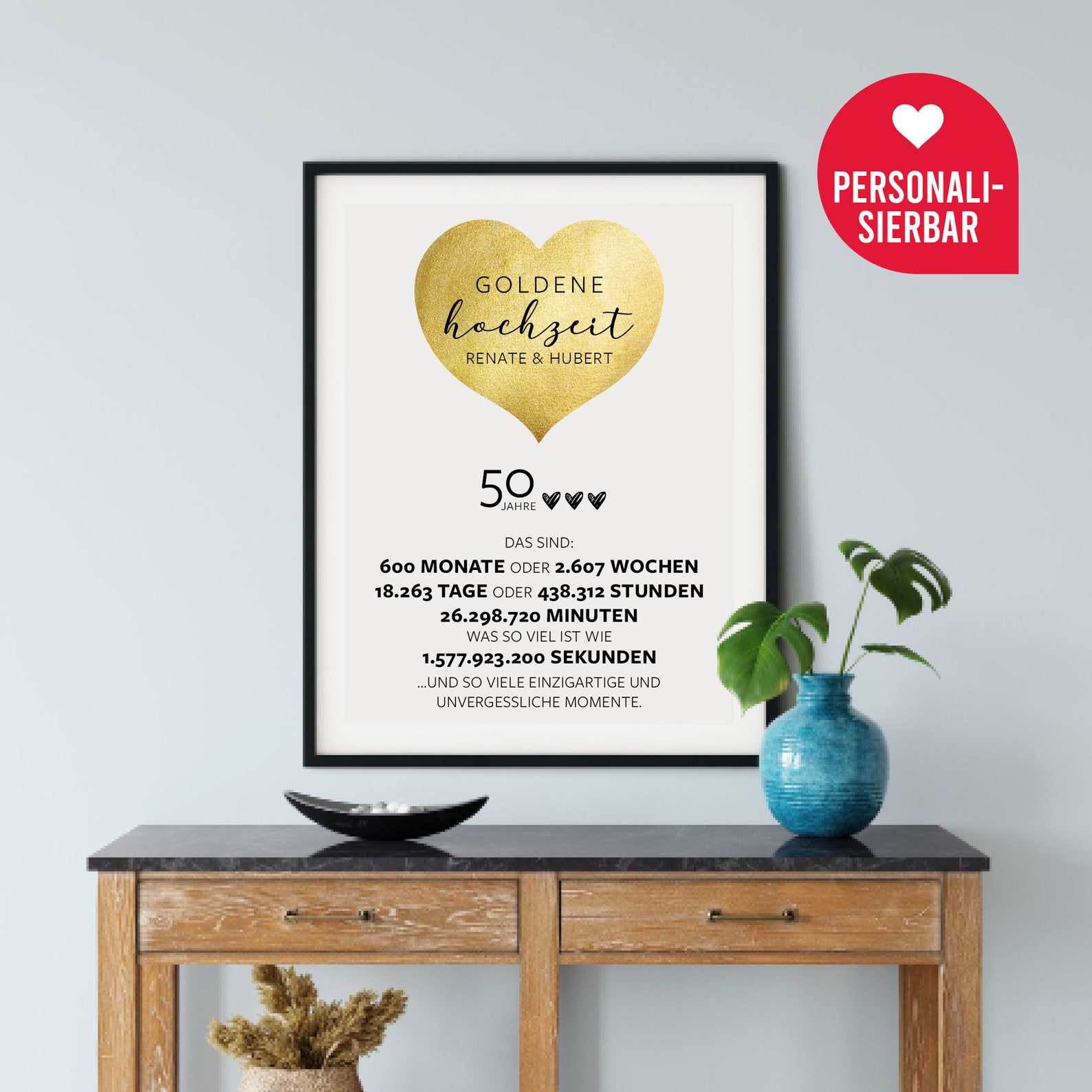 Goldene Hochzeit Personalisiertes Poster Hochzeit Etsy