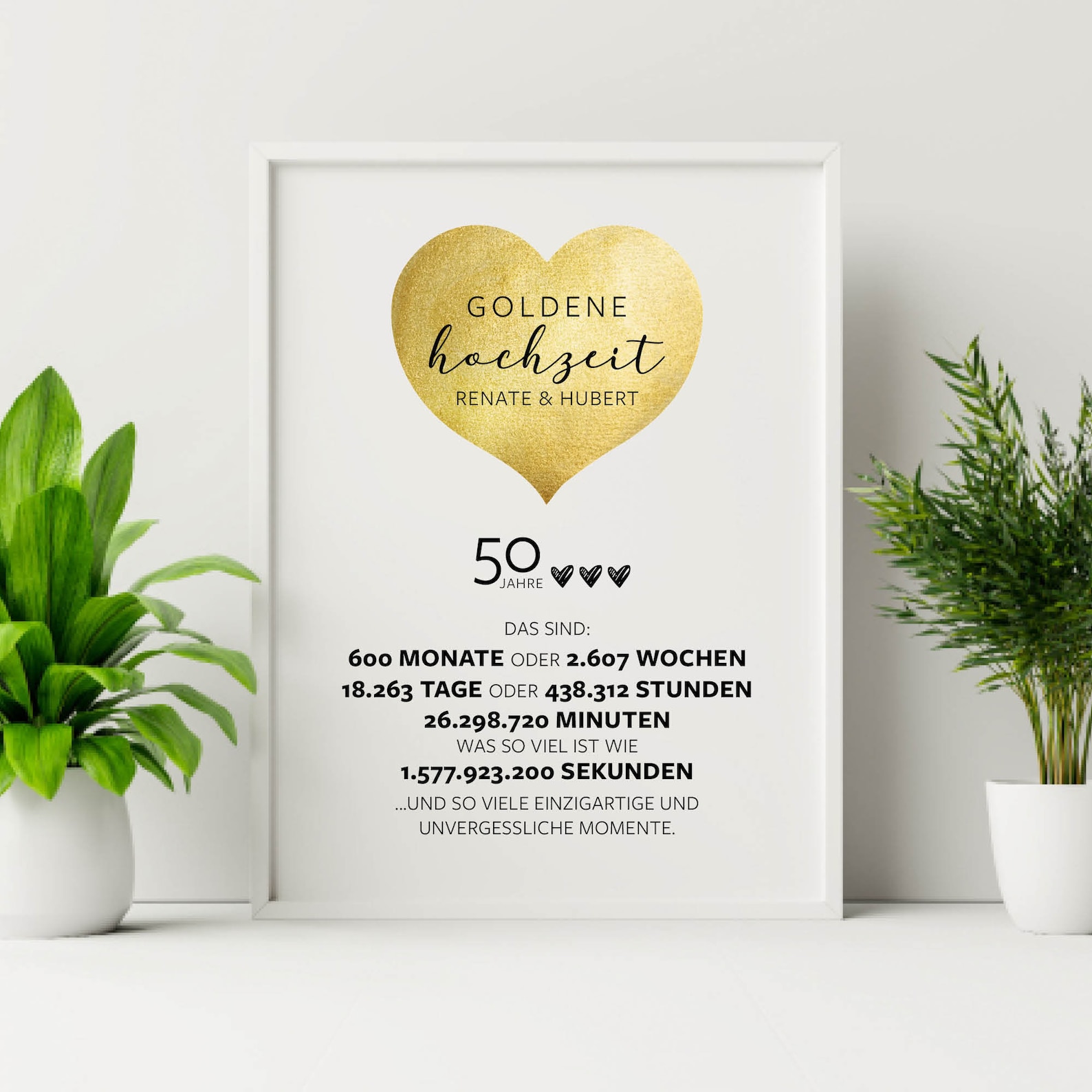 Goldene Hochzeit Personalisiertes Poster Hochzeit Etsy.de
