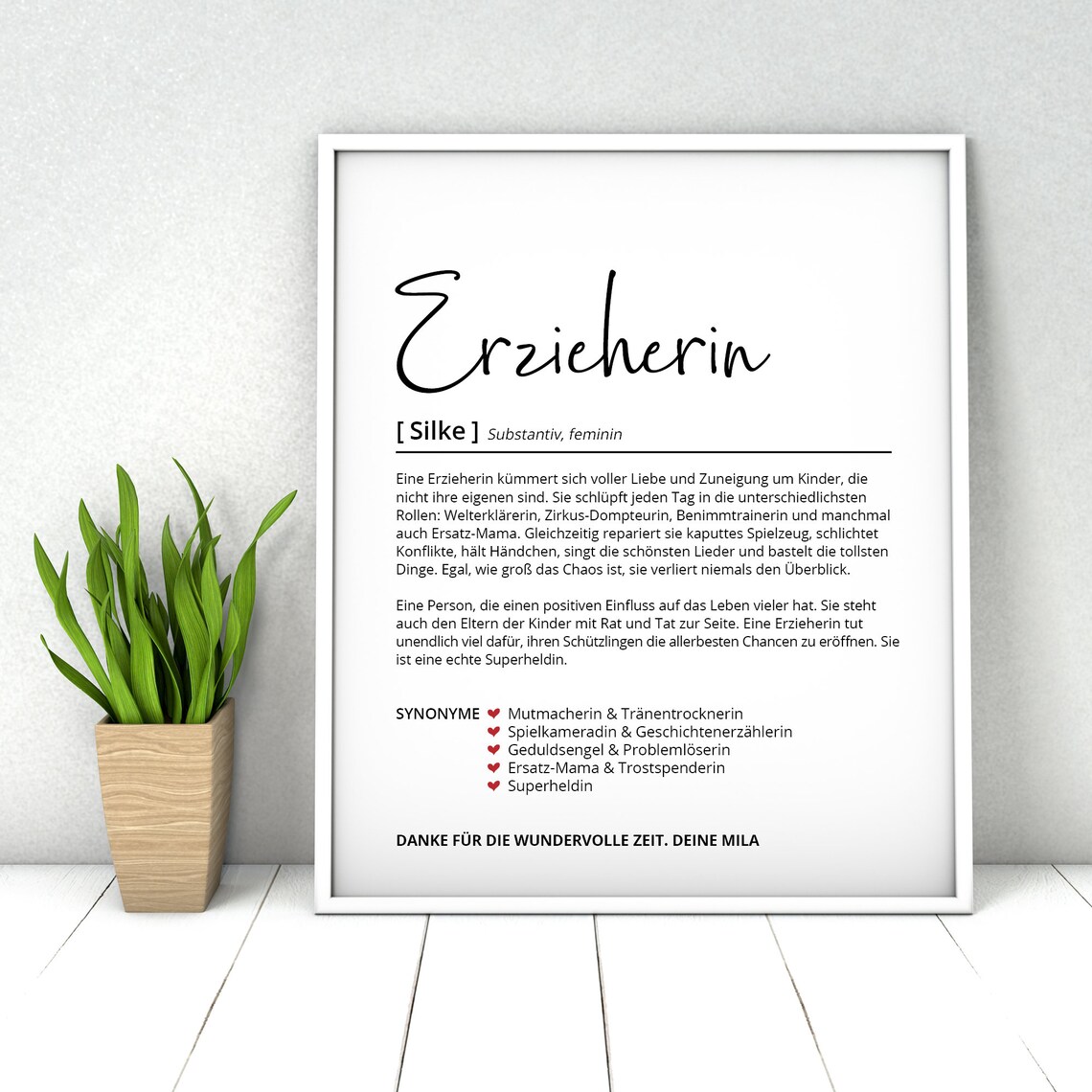 Erzieherin Definition Personalisiertes Poster Kindergarten | Etsy