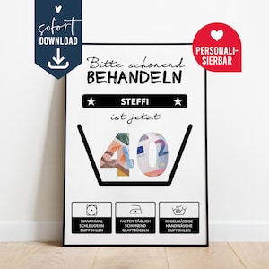 Geldgeschenk personalisiert Geschenk 30. 40. 50. 60. Geburtstag, runder Geburtstag personalisiert Geld lustig, PDF Download Instant