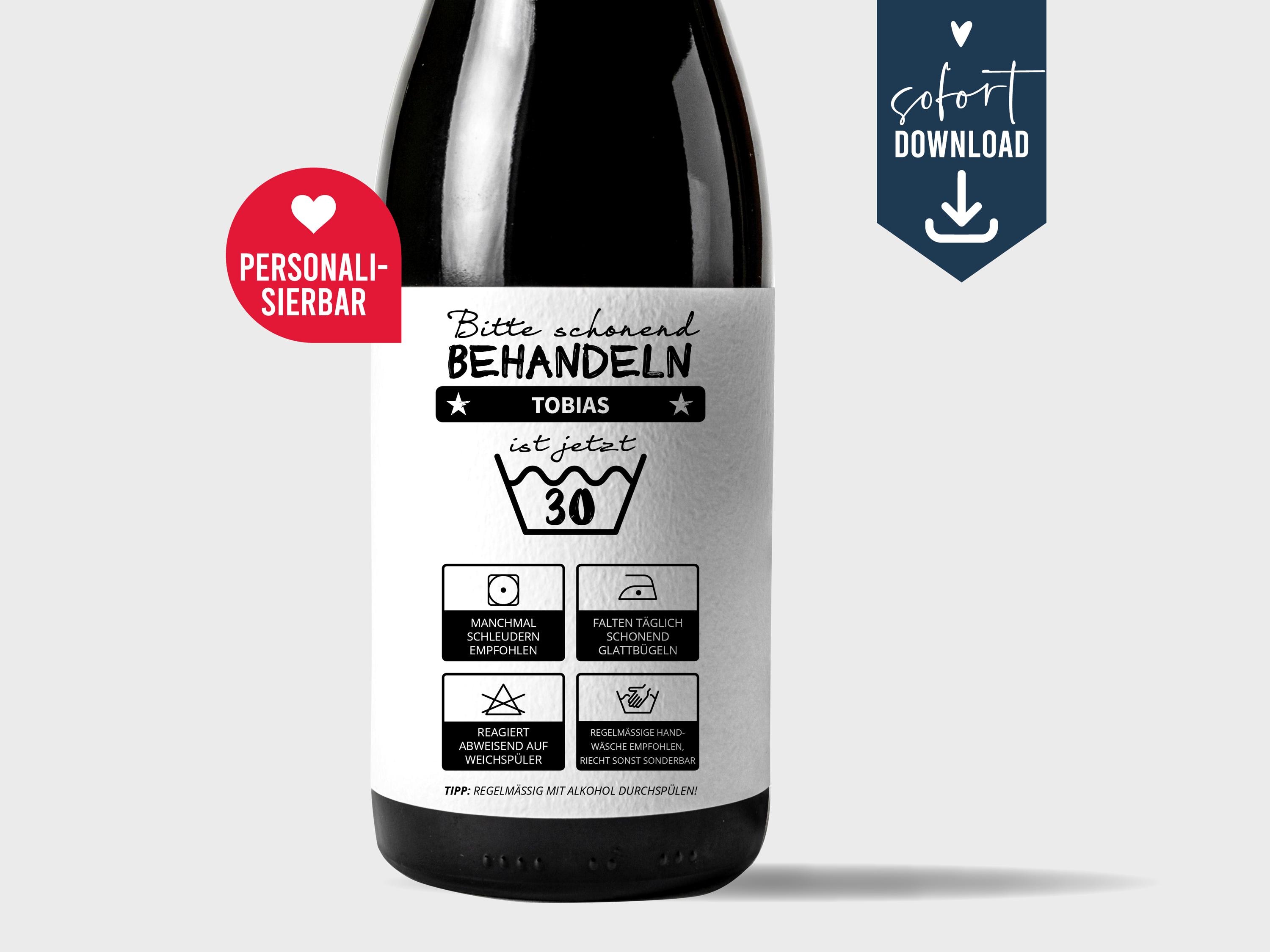Weinetiketten Personalisiert Zum Geburtstag Flaschenetiketten Selbst Gestalten Lustiges Geburtstagsgeschenk Geschenk Weinflasche Wein Etiketten Selbstklebend 2 Stück | 10x12 Cm