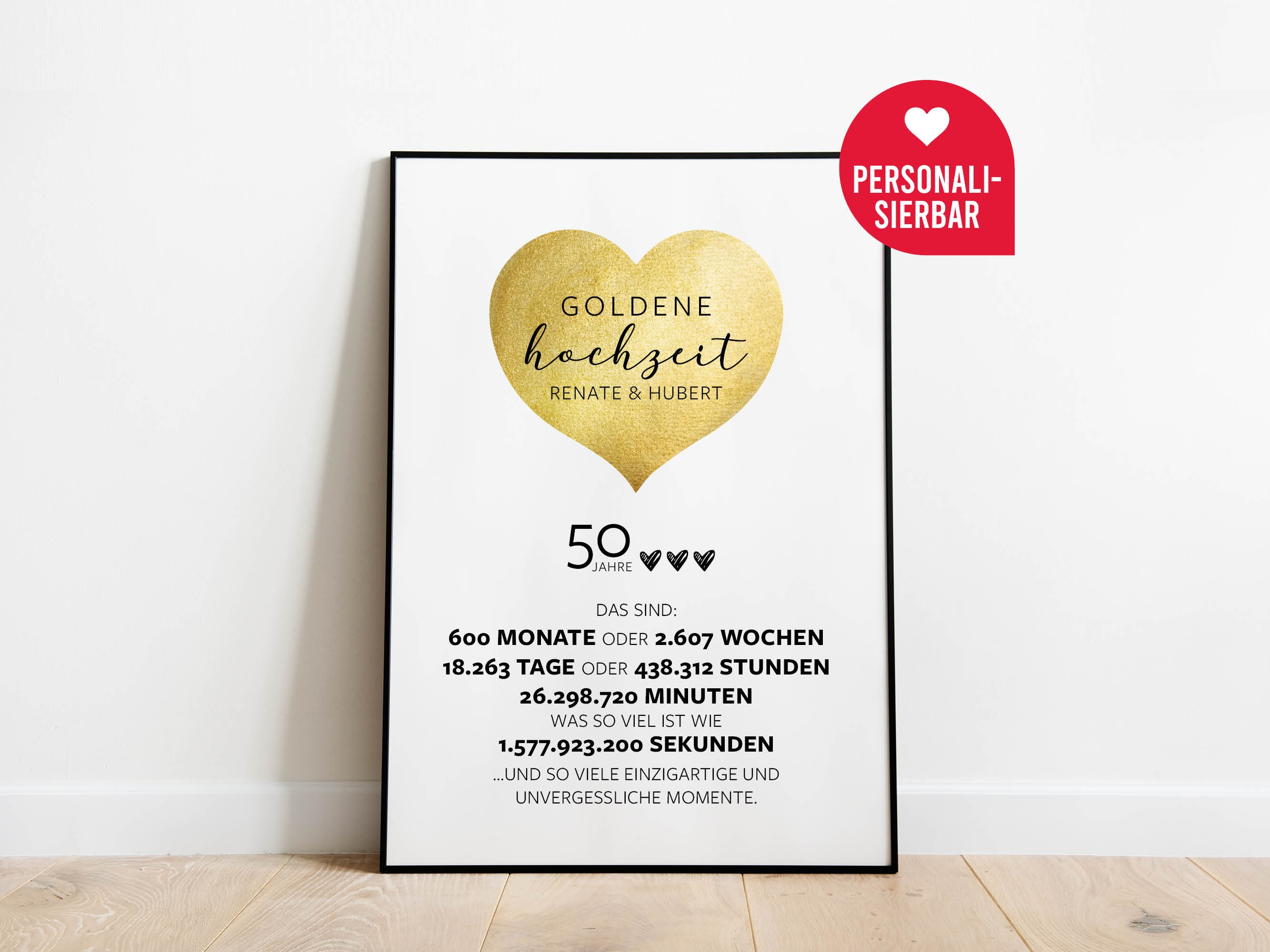 Goldene Hochzeit Personalisiertes Poster Hochzeit Etsy.de