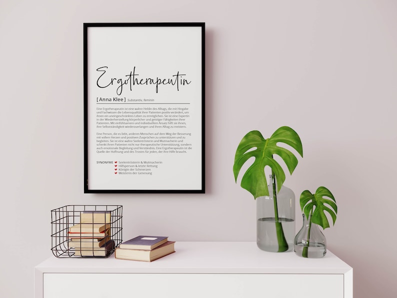 Définition ergothérapeute ergothérapeute Affiche cadeau personnalisée