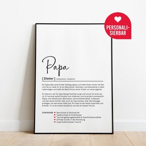 dad definition | Personalized Poster | Gift father | Birthday gift | Christmas Birthday Thank You Dictionary Scandinavian