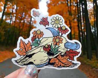 Vinyl Sticker, Cow Skull, Spooky, Western, Halloween Sticker