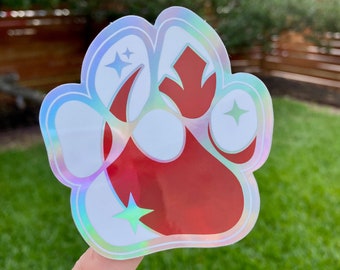 Holographic Sticker, Rebel Paw