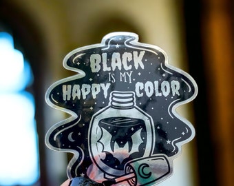 Metallic Sticker, Black Is My Happy Color