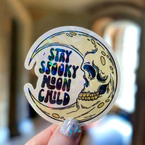 Holographic Clear Sticker, Stay Spooky