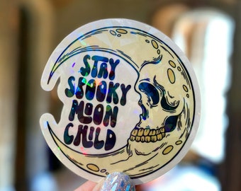 Holographic Clear Sticker, Stay Spooky