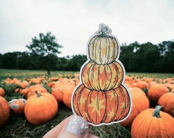 Vinyl Sticker, Stacked Pumpkins, Spooky, Western, Halloween Sticker