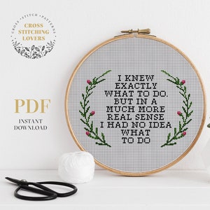 Funny quote cross stitch pattern, home decoration, easy level, digital instant download PDF