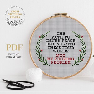 Snarky cross stitch pattern, digital instant download PDF, home decoration, easy level