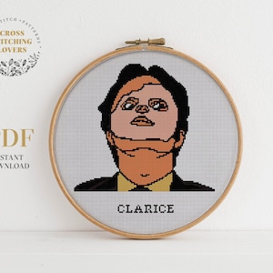 DWIGHT - modern cross stitch pattern, CLARICE - funny stitch text, home decoration, cross stitching instant download PDF chart