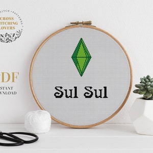 Sul Sul cross stitch pattern - Instant download PDF xstitch chart, easy level counted cross stitch, funny pattern