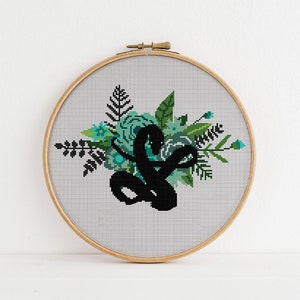 House crest Cross Stitch Pattern, Snake counted cross stitch, Harry wizard embroidery design, instant download PDF, home decor