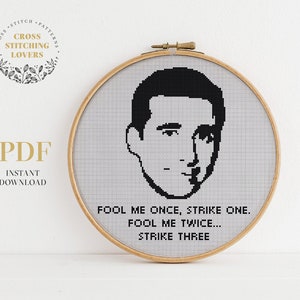 The Office cross stitch pattern, Michael Scott funny quote,  embroidery design, easy cross-stitch chart, home decor, instant download PDF