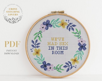 Funny cross stitch pattern, Snarky and subversive embroidery pattern, home decor, instant download PDF