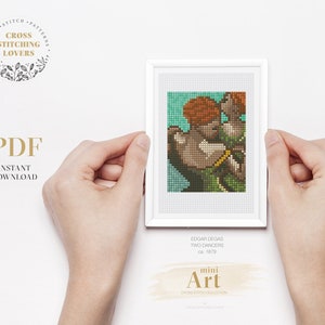 Padrão de ponto cruz MiniART, bordado de pintura famosa, download instantâneo de PDF, decoração de casa