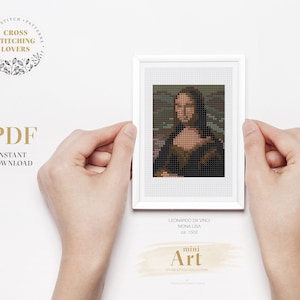 Mini ART cross stitch pattern, Famous painting embroidery, PDF Instant Download, Easy