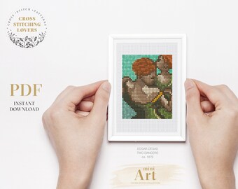 MiniART cross stitch pattern, Famous painting embroidery, Instant Download PDF, home decor