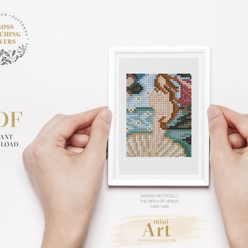 Famous Painting Mini Cross Stitch Pattern Vase With Twelve Etsy