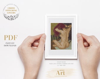 Mini ART cross stitch pattern, modern embroidery chart, PDF Instant Download, home decor