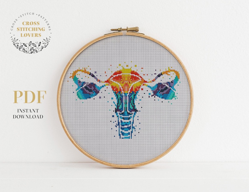 Ovary Cross Stitch Pattern Watercolor Uterus Theme Feminist Etsy