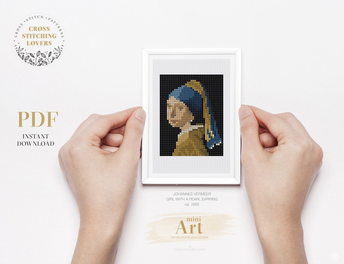 Girl With a Pearl Earring Cross Stitch Pattern Mini Etsy