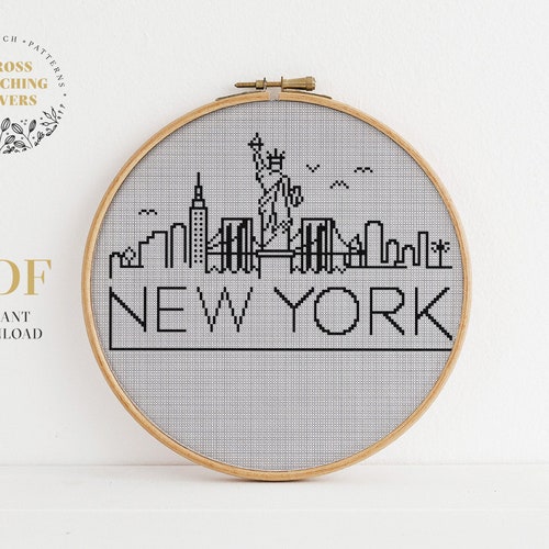 New York Cross Stitch Pattern New York Modern City Pattern Etsy