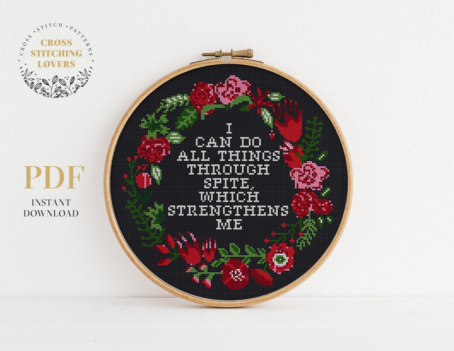 Instant Download. Feminist Funny Cross Stitch Pattern pdf Modern Floral Cross Stitch Pattern pdf The Best Man..