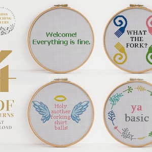 Everything is fine Cross stitch pattern, Home counted cross stitch chart, Instant Download PDF