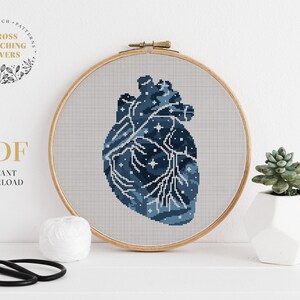 SET 4 Human anatomy cross stitch pattern, Modern counted cross stitch bundle, PDF pattern, embroidery design, instant download PDF chart image 7