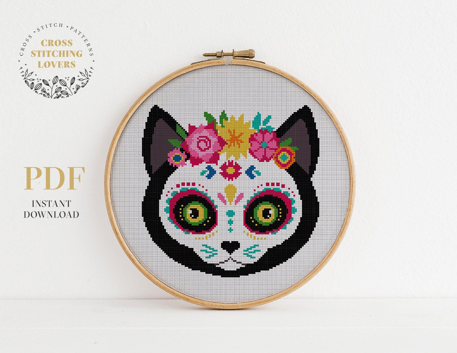 Kit De Punto De Cruz Con Forma De Corazón Con Huella De Pata