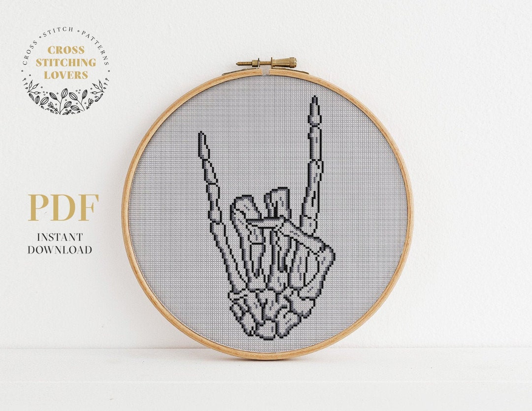 Wandtattoo „Mano Cornuta – Rock ’n’ Roll“ Handzeichen – Bis 80x140 Cm, Viele Farben