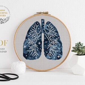 SET 4 Human anatomy cross stitch pattern, Modern counted cross stitch bundle, PDF pattern, embroidery design, instant download PDF chart image 6