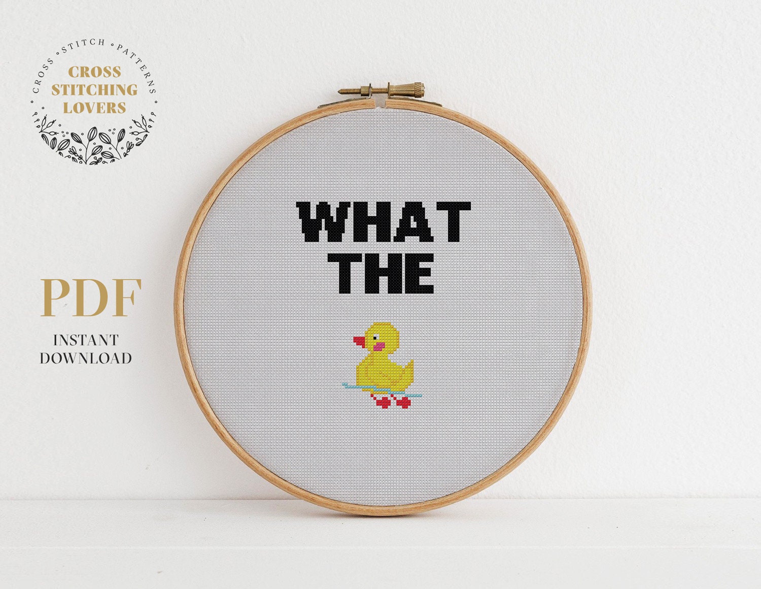 Funny Mini Cross Stitch KIT Easy Cross Stitch KIT for Adult Simple Embroidery  Kit What the Duck 