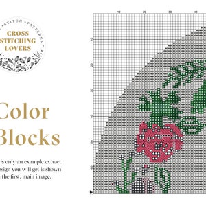 Funny cross stitch pattern for every wine lover with colorful flower wreath and floral frame home embroidery decoration instant download PDF image 5
