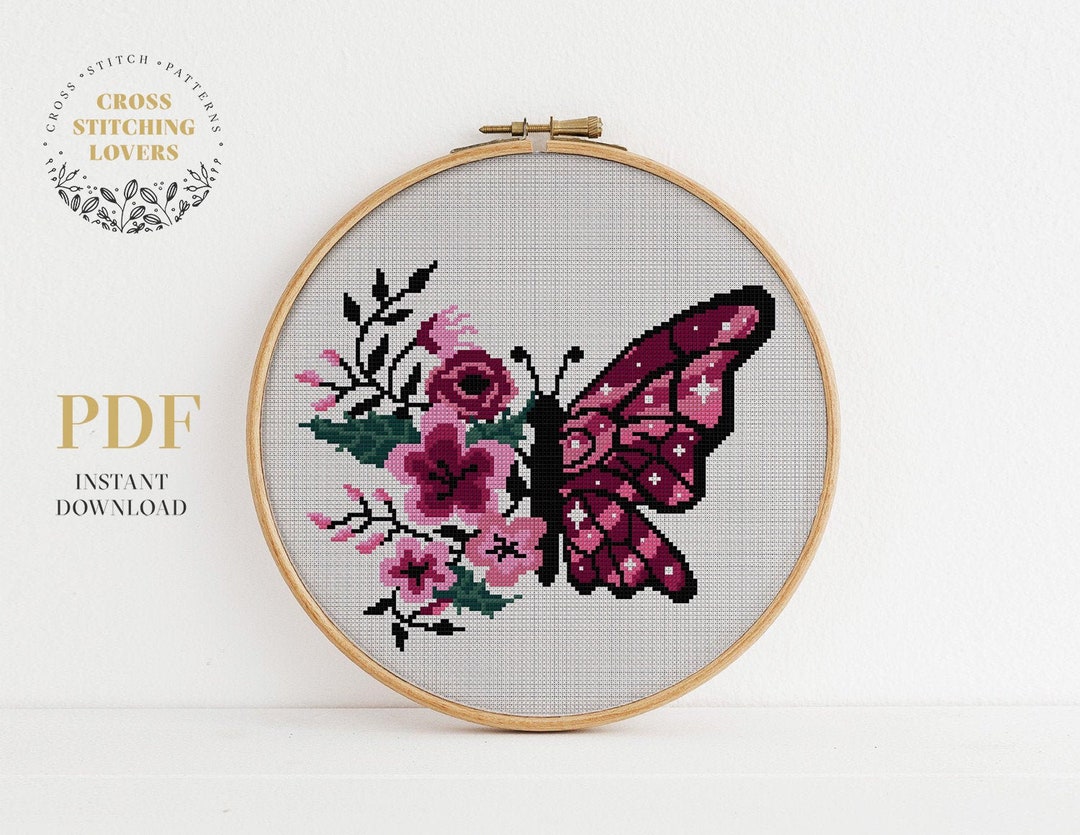 Butterfly Chart Kyler Martz Embroidery Patterns from Sublime Stitching Iron-On + PDF Combo