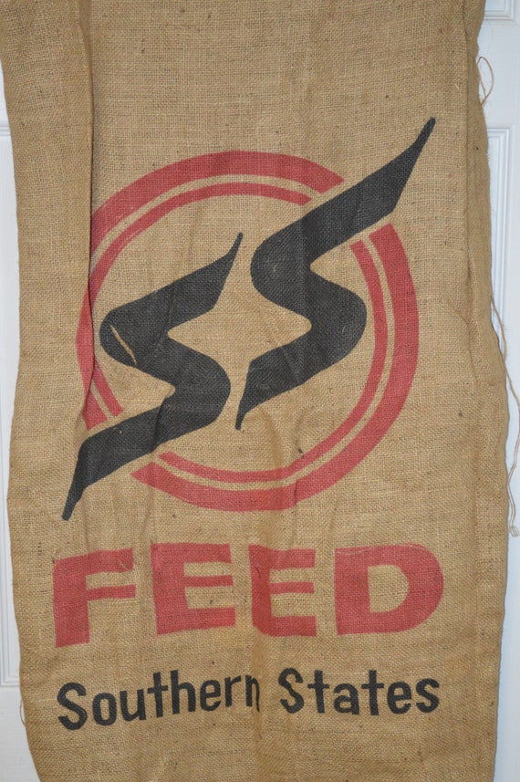 Vintage Burlap Sack Feed Sack SS Feeds Southern States Etsy UK