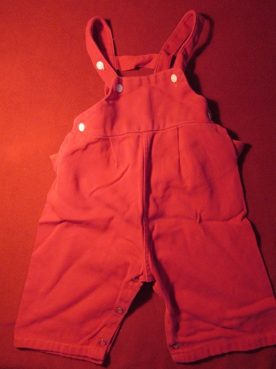 Vintage Red Cotton Baby Coverall - image 1