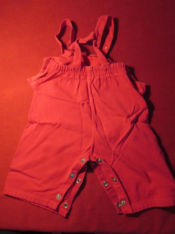 Vintage Red Cotton Baby Coverall - image 2