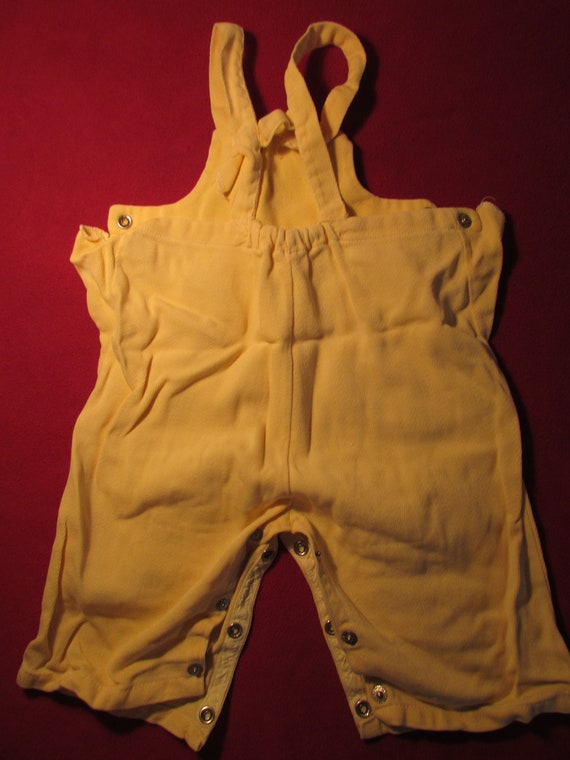 Vintage Yellow Baby Coverall with Bunny Appliques - image 2
