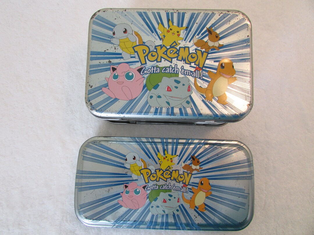 Two Pokemon Trading Card Tin Boxes Etsy