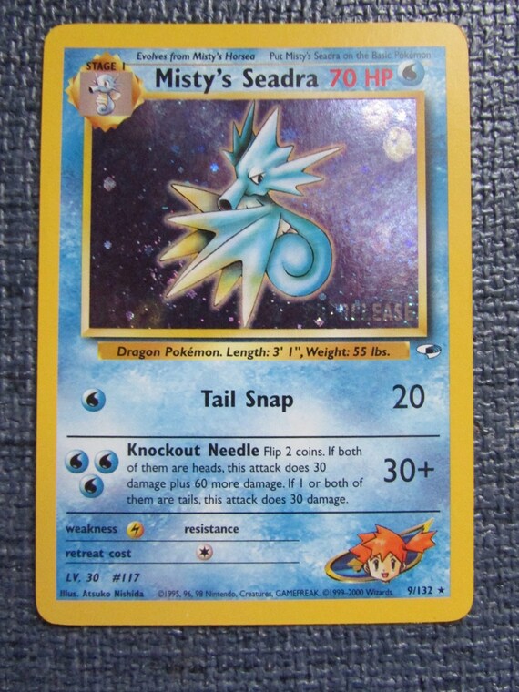 misty's seadra prerelease pokemon card value Mistys MINT CONDITION Certification #51933039 Misty's Seadra Prerelease Pokemon TCG