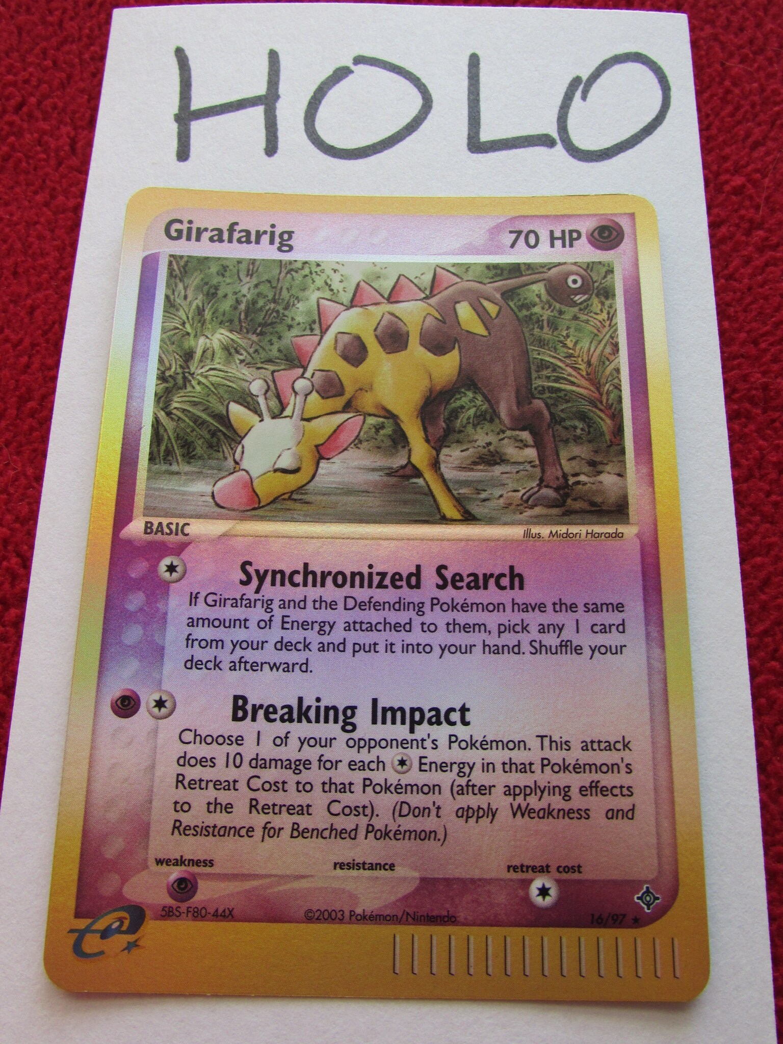 Girafarig Holo RARE Dragon Set #16 - Etsy