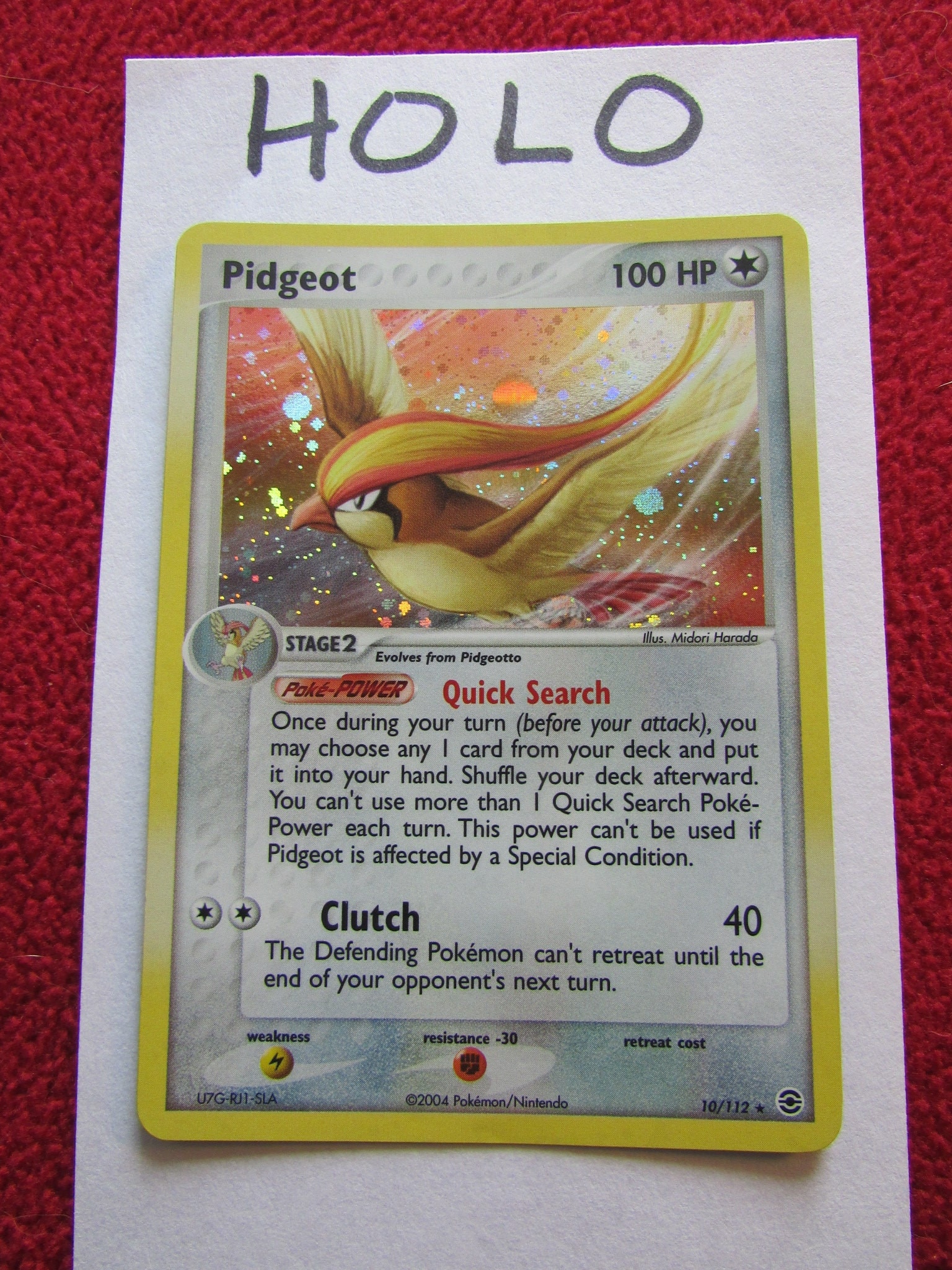 2004 Nintendo Pokemon Ex Fire Red Leaf Green Moltres Ex-Holo